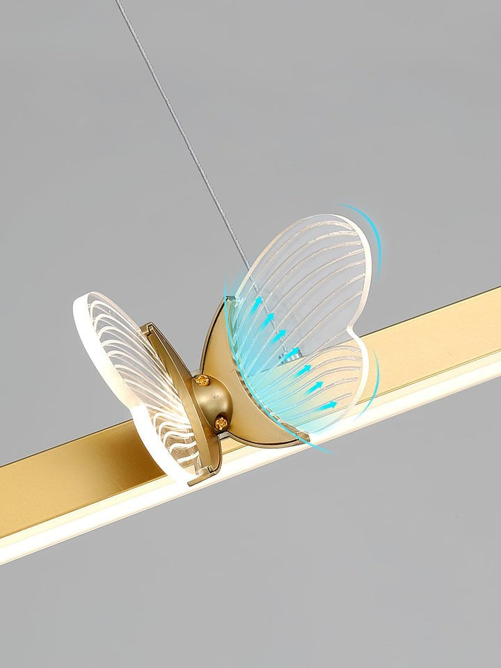 Gold LED Butterfly Chandelier with Acrylic Wings