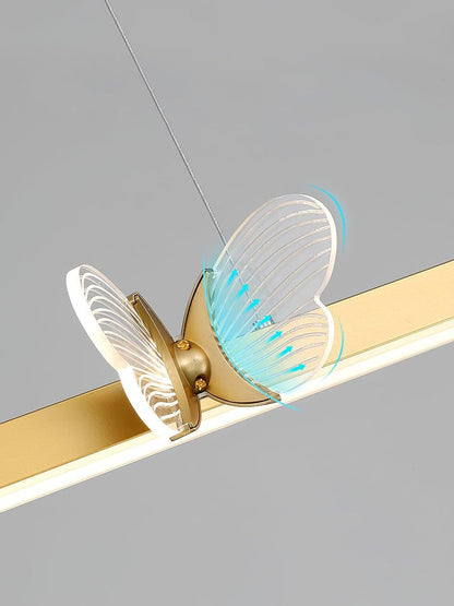 Gold LED Butterfly Chandelier with Acrylic Wings
