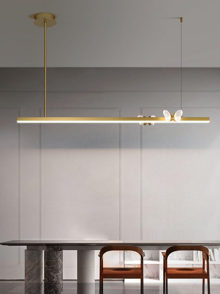 Gold LED Butterfly Chandelier with Acrylic Wings