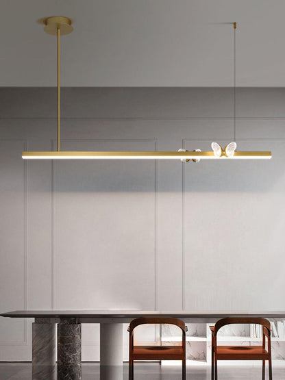 Gold LED Butterfly Chandelier with Acrylic Wings