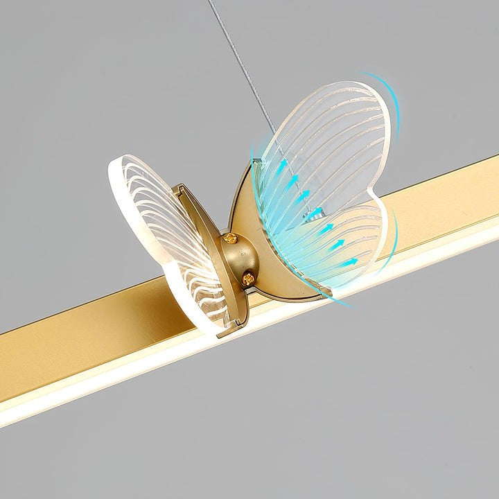Gold LED Butterfly Chandelier with Acrylic Wings