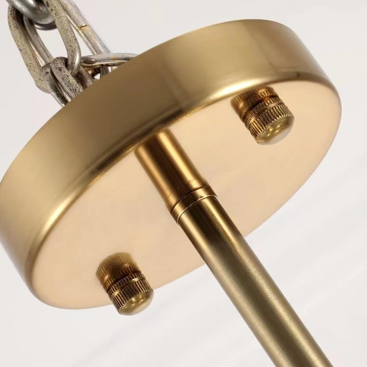Gold Wave Pearl Chandelier with Diamond Glass Shades