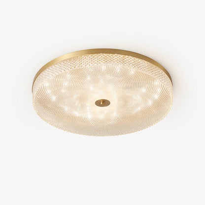 Gold-Trim Striped Glass Flush Mount Ceiling Light