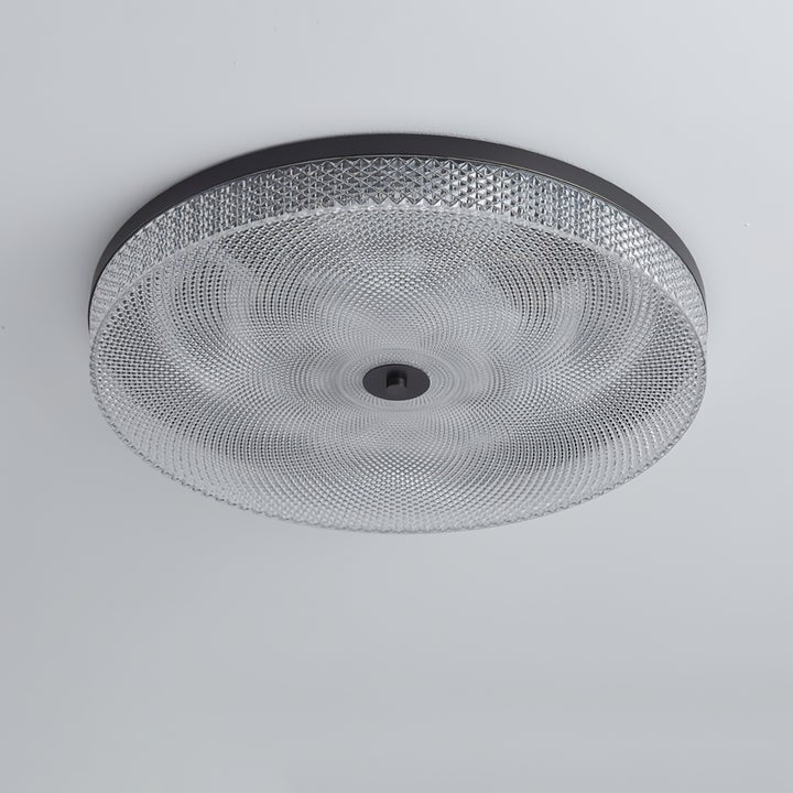 Gold-Trim Striped Glass Flush Mount Ceiling Light