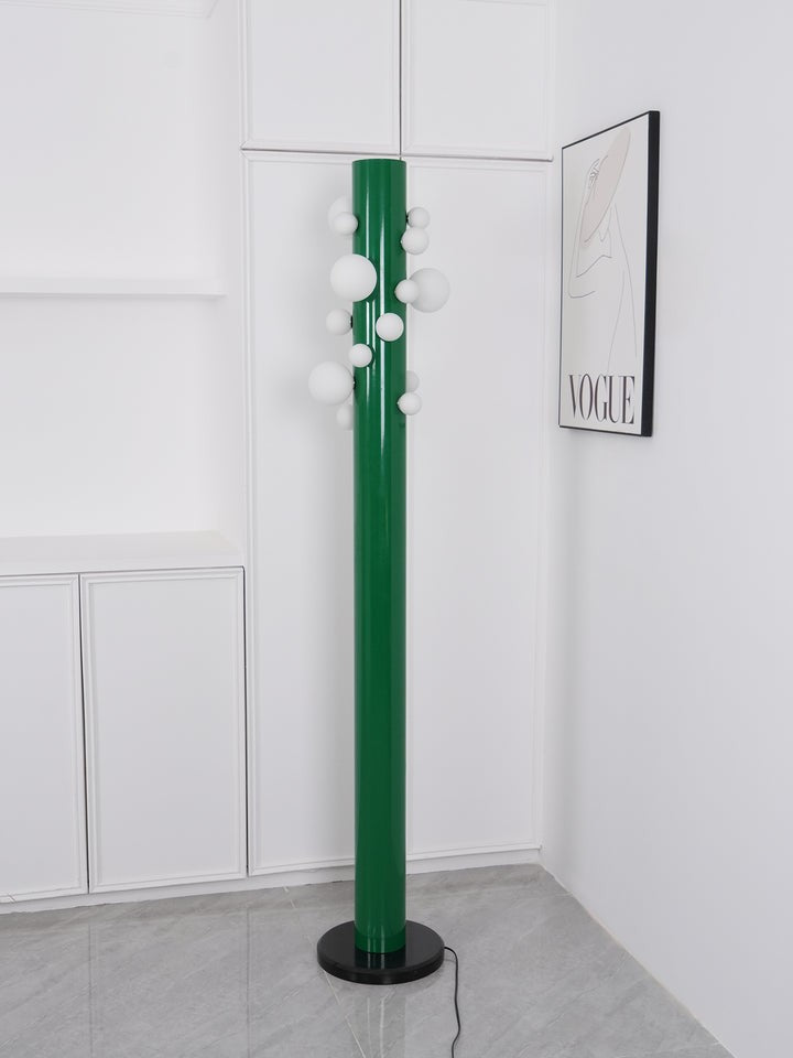 Green Marble & Glass Floor Lamp – Metal LED Design