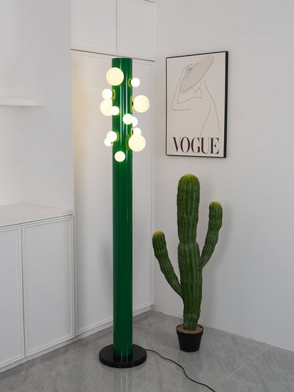 Green Marble & Glass Floor Lamp – Metal LED Design