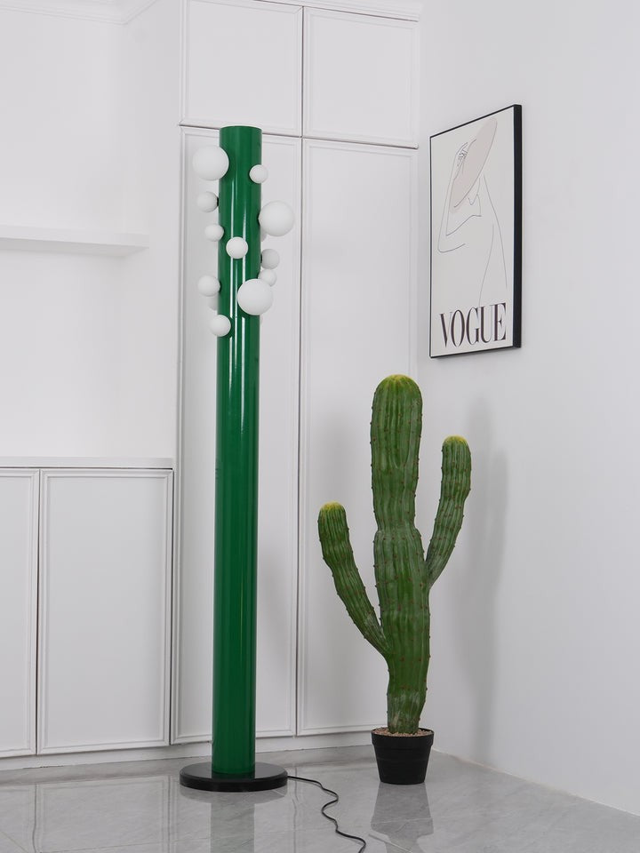 Green Marble & Glass Floor Lamp – Metal LED Design