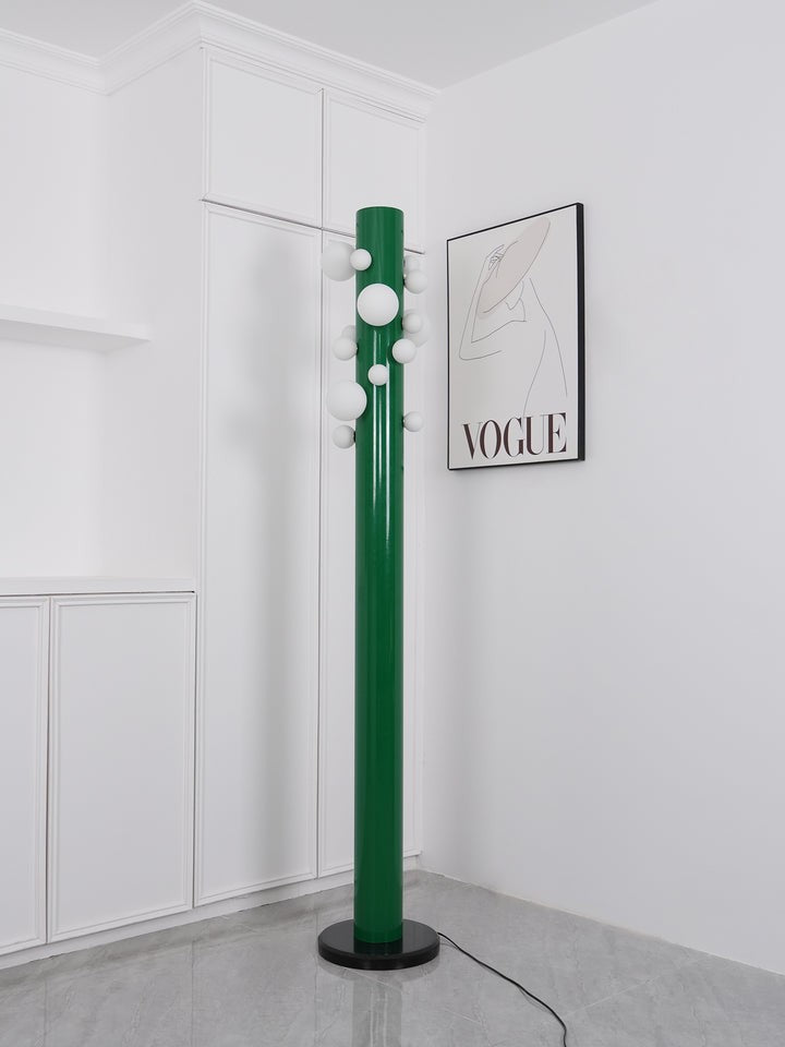 Green Marble & Glass Floor Lamp – Metal LED Design