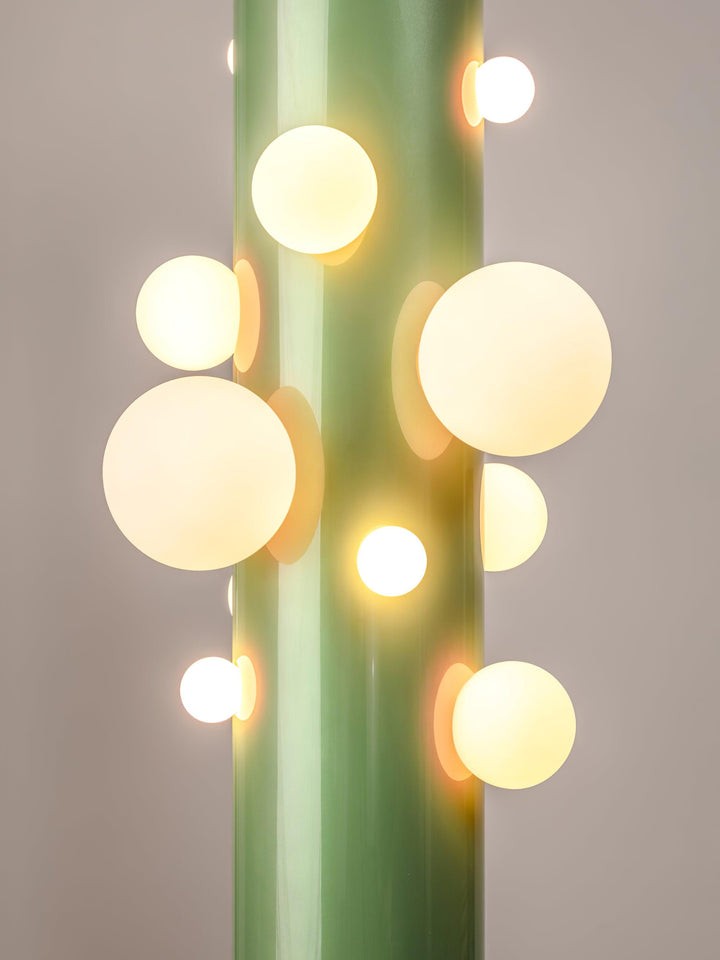 Green Marble & Glass Floor Lamp – Metal LED Design