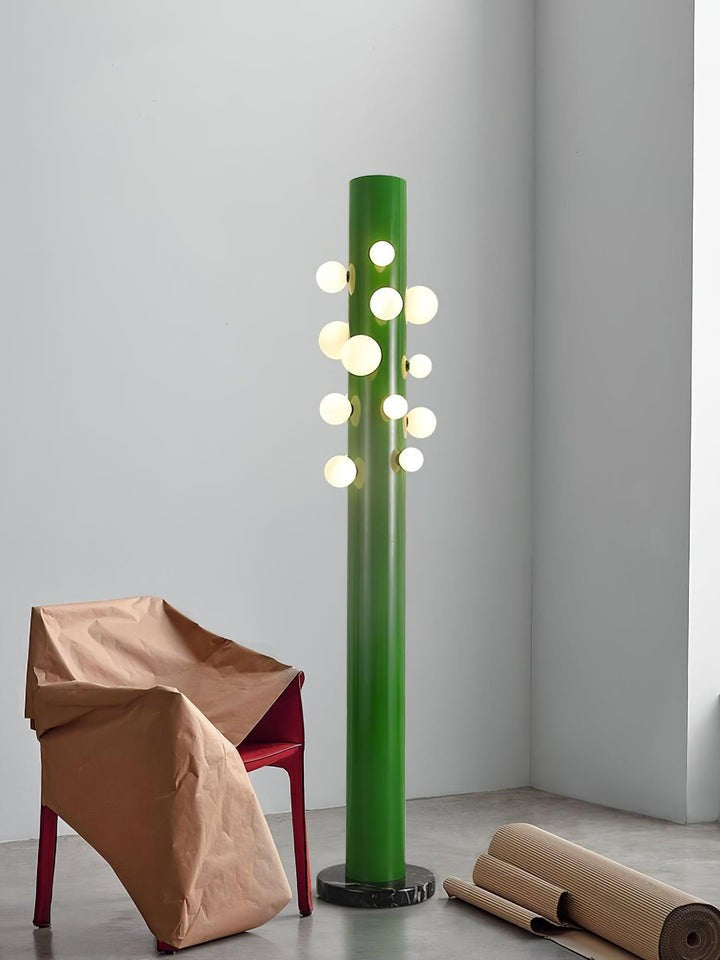 Green Marble & Glass Floor Lamp – Metal LED Design
