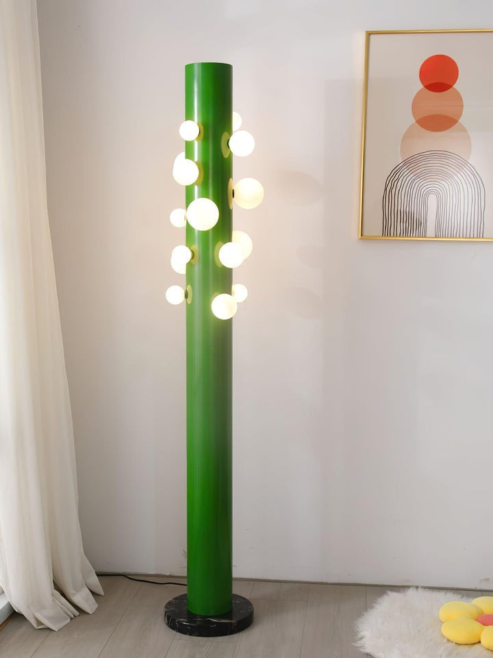 Green Marble & Glass Floor Lamp – Metal LED Design