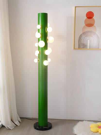 Green Marble & Glass Floor Lamp – Metal LED Design