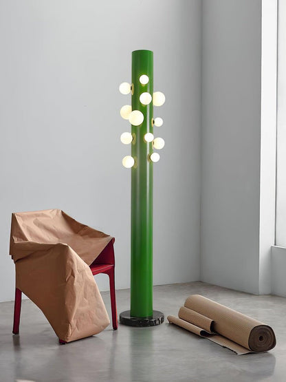 Green Marble & Glass Floor Lamp – Metal LED Design