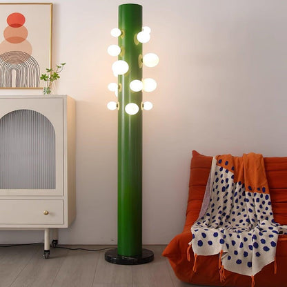 Green Marble & Glass Floor Lamp – Metal LED Design