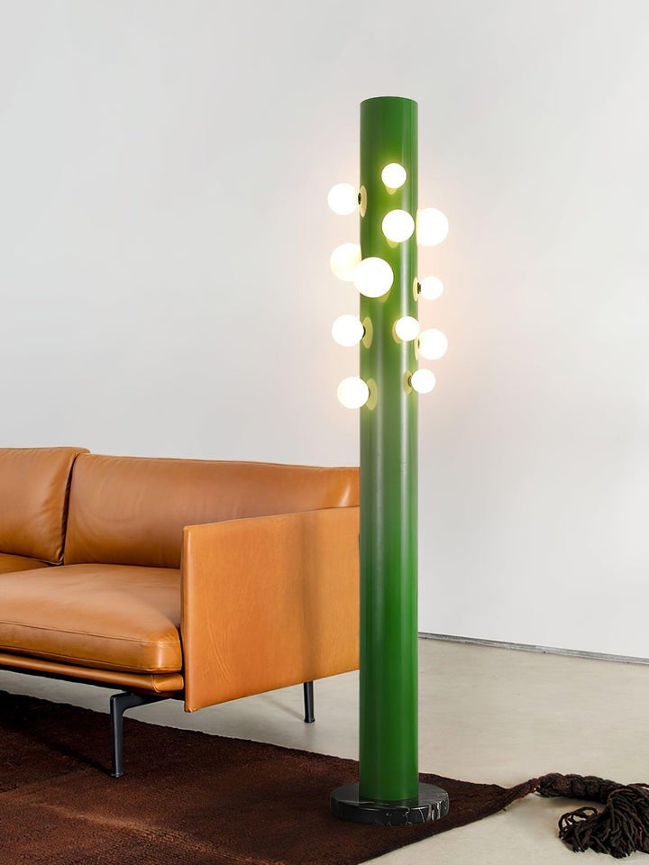 Green Marble & Glass Floor Lamp – Metal LED Design