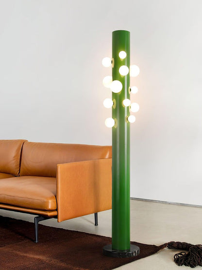 Green Marble & Glass Floor Lamp – Metal LED Design