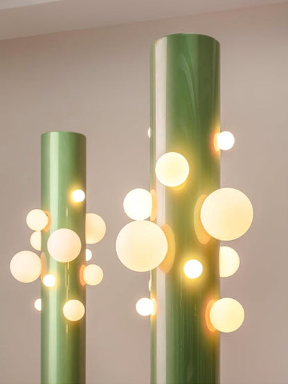 Green Marble & Glass Floor Lamp – Metal LED Design