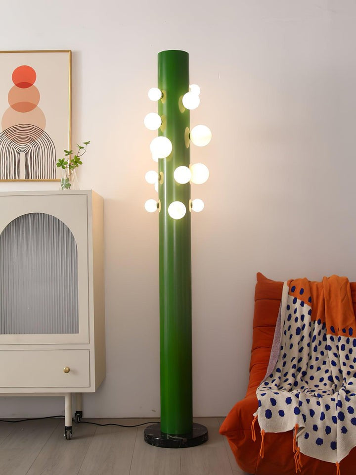 Green Marble & Glass Floor Lamp – Metal LED Design