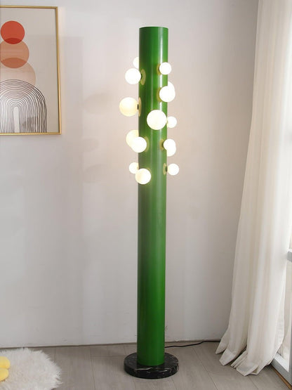 Green Marble & Glass Floor Lamp – Metal LED Design