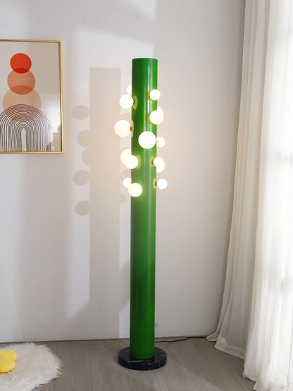 Green Marble & Glass Floor Lamp – Metal LED Design
