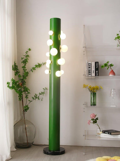 Green Marble & Glass Floor Lamp – Metal LED Design