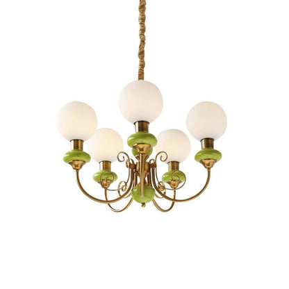 Green Onyx-Style Multi-Light Ceiling Chandelier