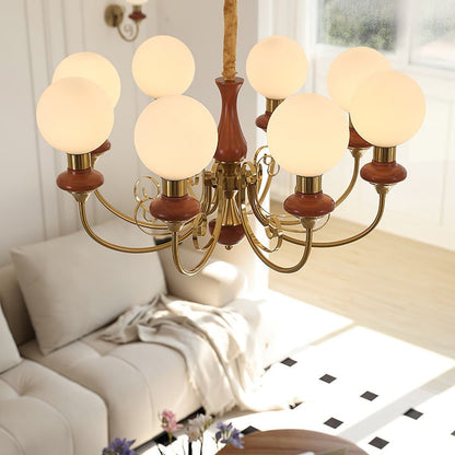 Green Onyx-Style Multi-Light Ceiling Chandelier