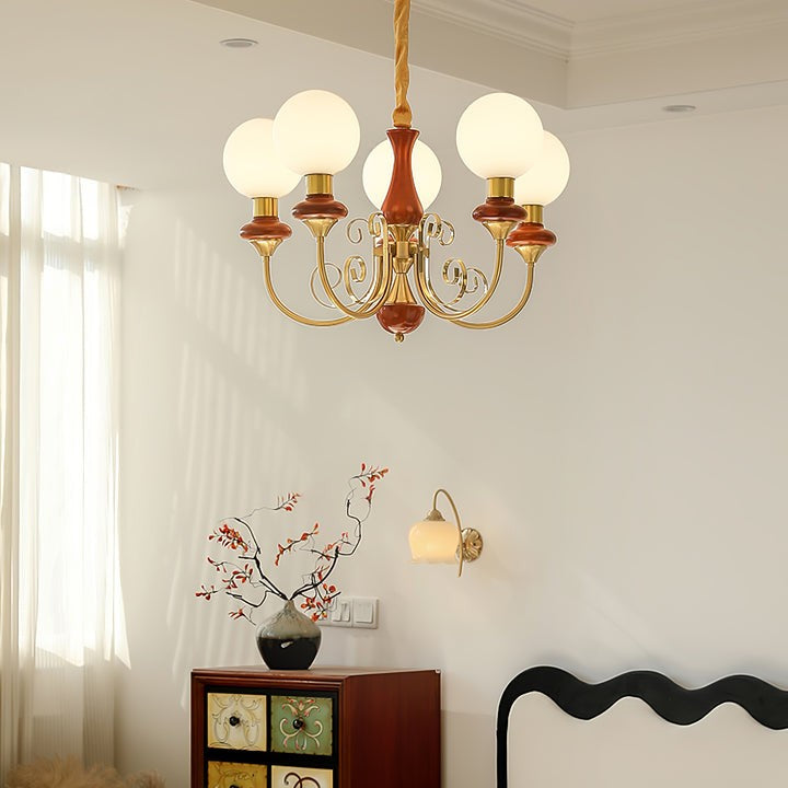 Green Onyx-Style Multi-Light Ceiling Chandelier