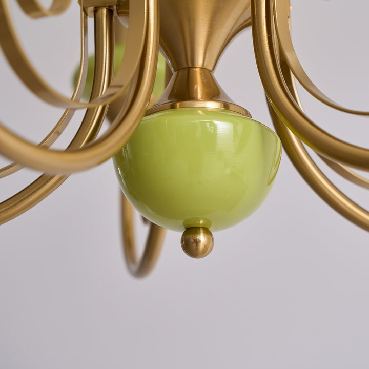 Green Onyx-Style Multi-Light Ceiling Chandelier