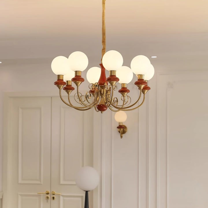 Green Onyx-Style Multi-Light Ceiling Chandelier