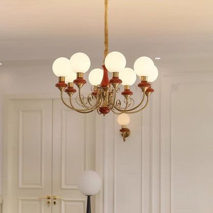 Green Onyx-Style Multi-Light Ceiling Chandelier