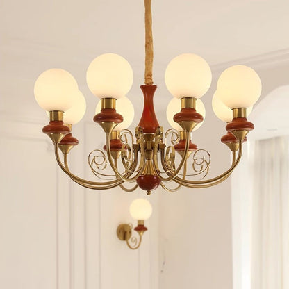 Green Onyx-Style Multi-Light Ceiling Chandelier