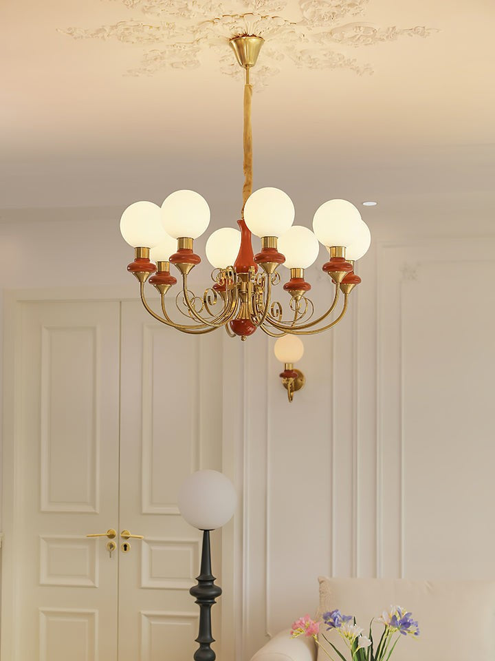 Green Onyx-Style Multi-Light Ceiling Chandelier