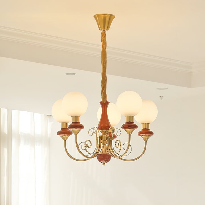 Green Onyx-Style Multi-Light Ceiling Chandelier
