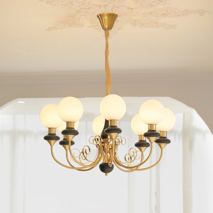 Green Onyx-Style Multi-Light Ceiling Chandelier