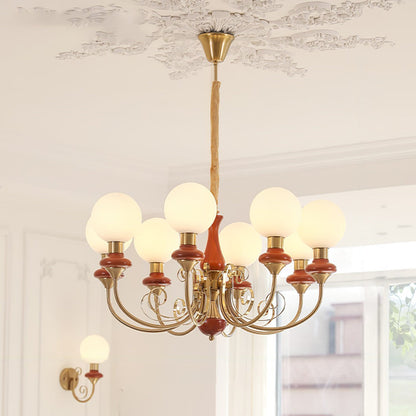Green Onyx-Style Multi-Light Ceiling Chandelier