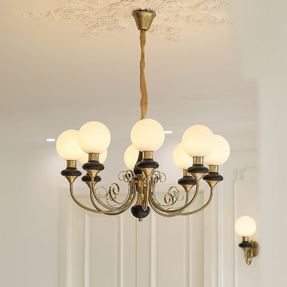 Green Onyx-Style Multi-Light Ceiling Chandelier
