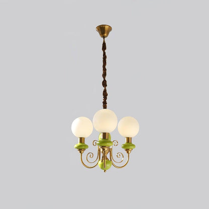 Green Onyx-Style Multi-Light Ceiling Chandelier