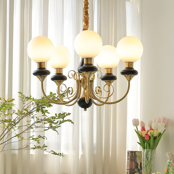 Green Onyx-Style Multi-Light Ceiling Chandelier