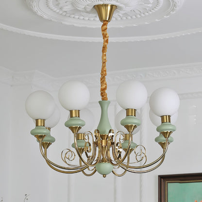 Green Onyx-Style Multi-Light Ceiling Chandelier