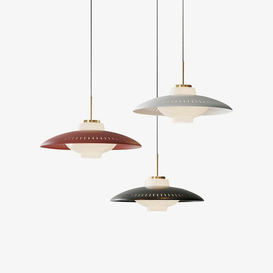 Grooved Opal Glass Shade Pendant Light