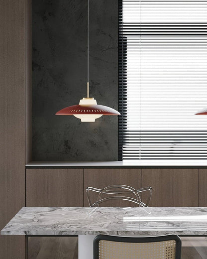 Grooved Opal Glass Shade Pendant Light