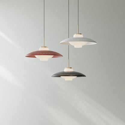 Grooved Opal Glass Shade Pendant Light