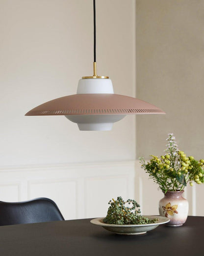 Grooved Opal Glass Shade Pendant Light