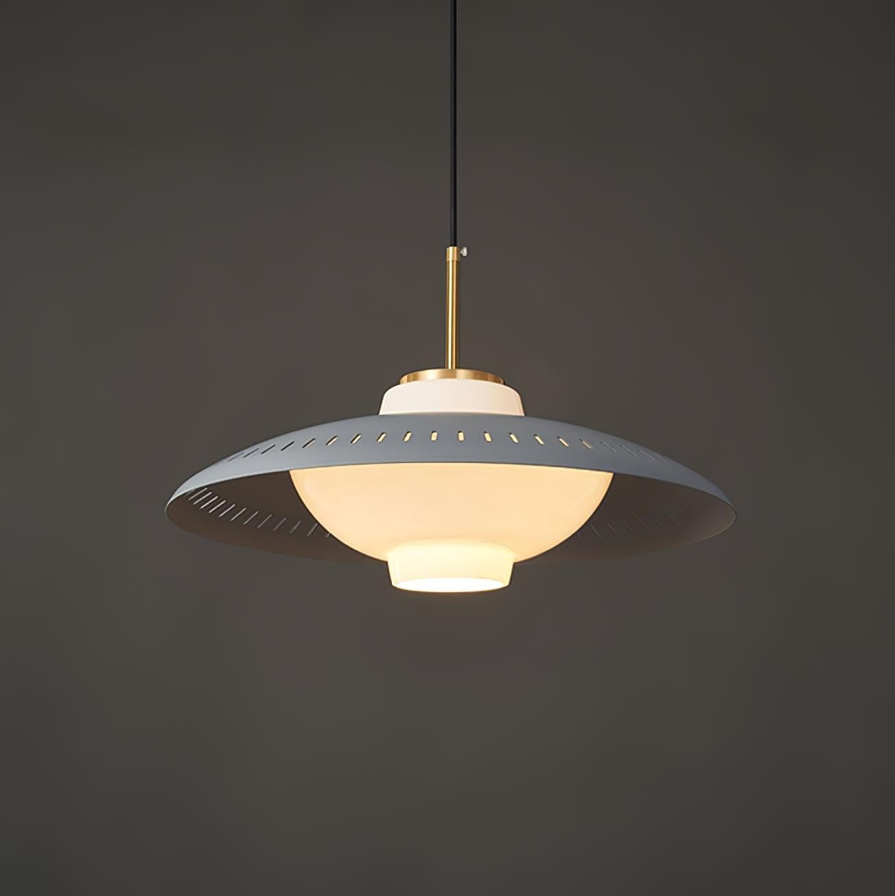 Grooved Opal Glass Shade Pendant Light