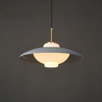 Grooved Opal Glass Shade Pendant Light