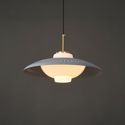 Grooved Opal Glass Shade Pendant Light