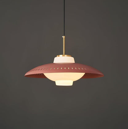 Grooved Opal Glass Shade Pendant Light