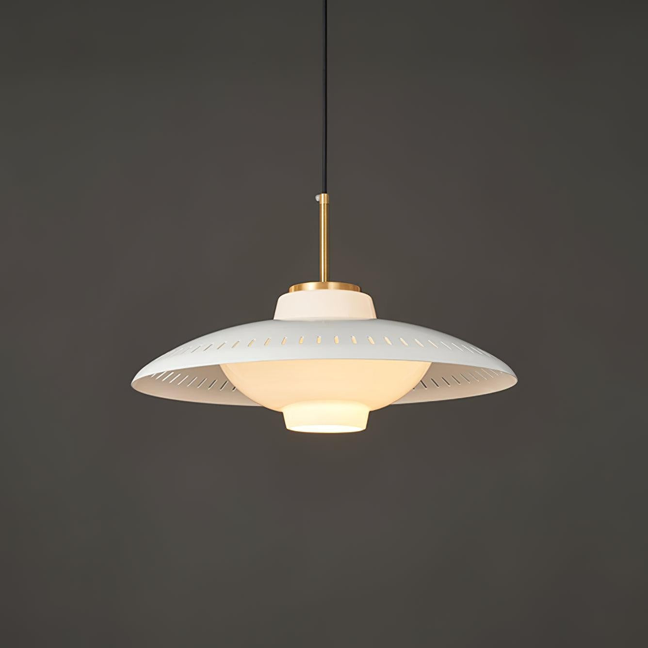 Grooved Opal Glass Shade Pendant Light