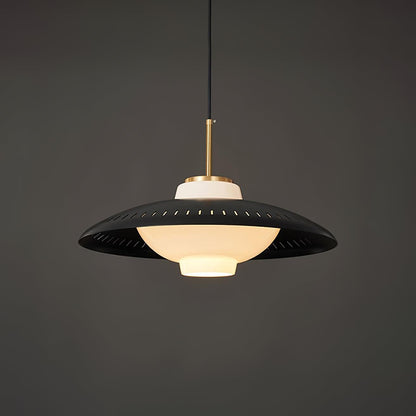 Grooved Opal Glass Shade Pendant Light
